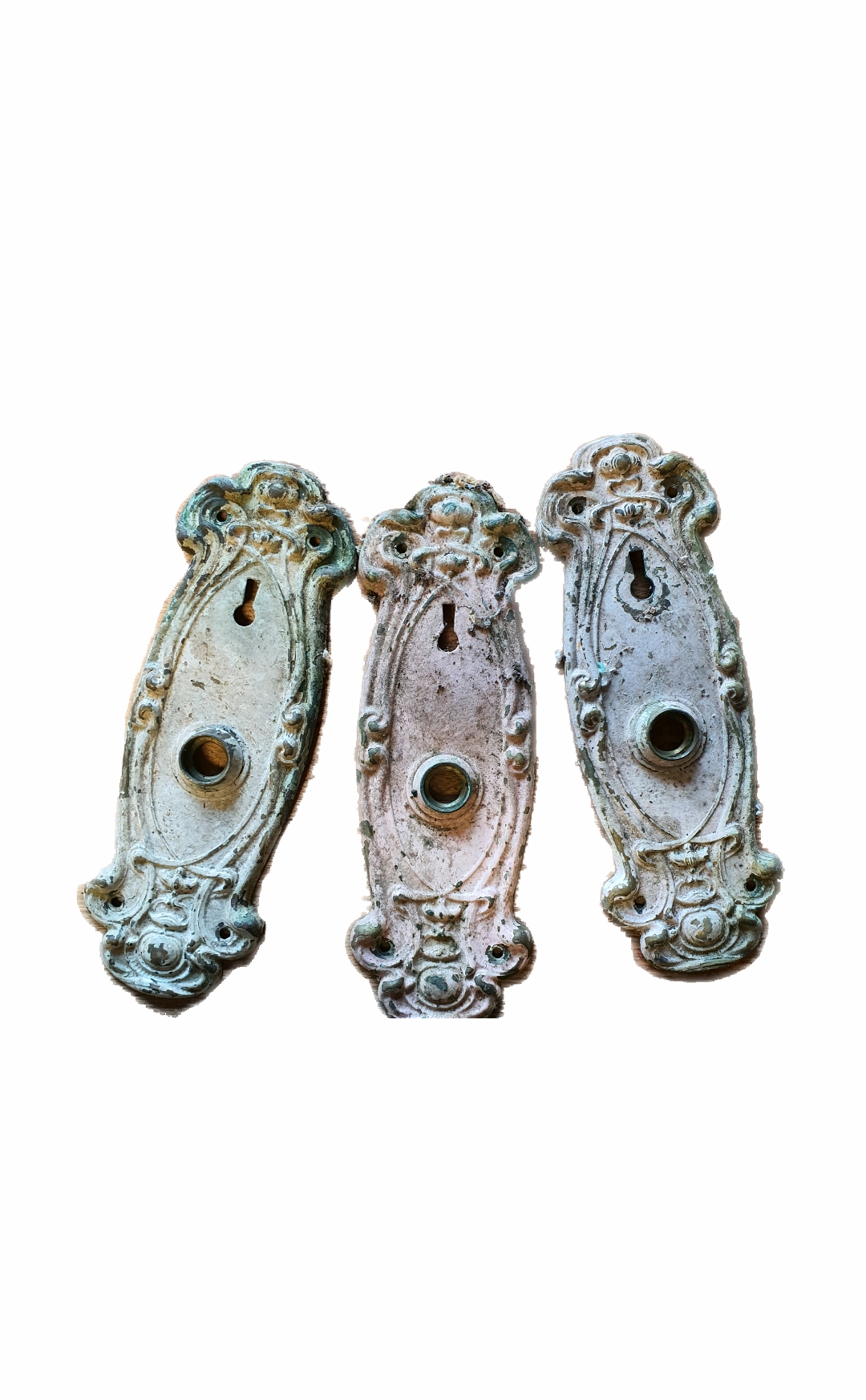 3 Antique Doorknob Faceplates